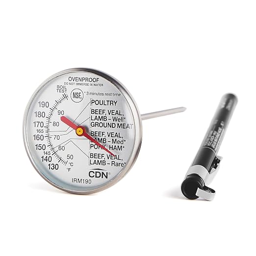 CDN Ovenproof Meat Thermometer | NSF® Certified | ProAccurate® | 1.75" Dial | For Oven & Grill Cooking | Durable Stainless Stem | Fast & Accurate Readings | IRM190