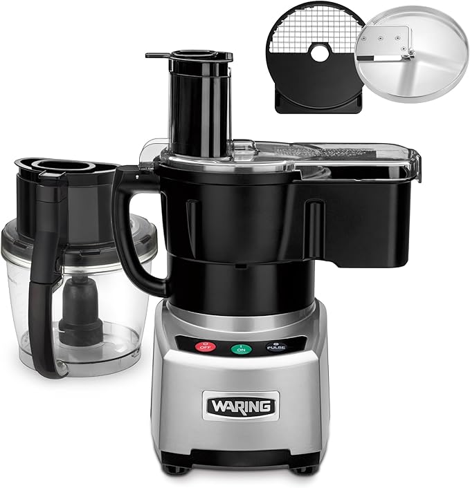 Waring Food Processor with 4-Quart Capacity & Continuous-Feed with Dicing | 4-Quart Capacity, 2 Horsepower Motor, Continuous-Feed Food Processor with Dicing