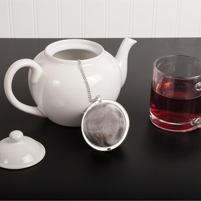 HIC Kitchen Jumbo Mesh Ball Tea Infuser, 18/8 Stainless Steel, For Loose Leaf Tea and Mulling Spices, 3-Inch