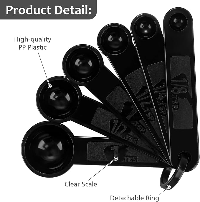 Accmor Measuring Cups & Spoons Set, Plastic Cooking Baking Tools Measuring Spoons Cups, 11 Piece Different Capacities Tablespoons Kitchen Gadgets Nesting Measure Sets for Dry Liquid Ingredients