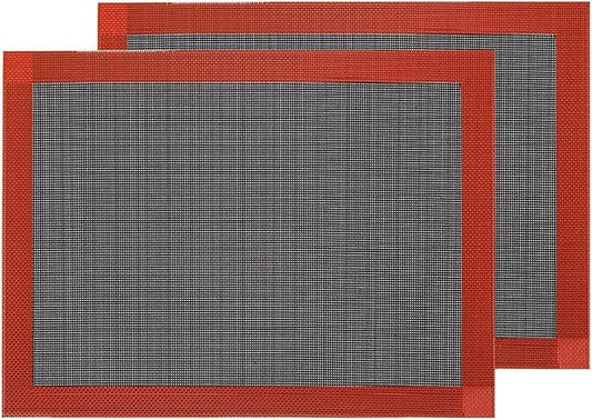 Hermerlee Perforated Silicone Baking Mats, 2 PCS Eclair Silicone Mat for Half Sheet，Tray Pan Liners Perfect Bakeware for Making Cookies, Macarons, Bread and Pastry,11.8"x 15.7" (Right Angle)