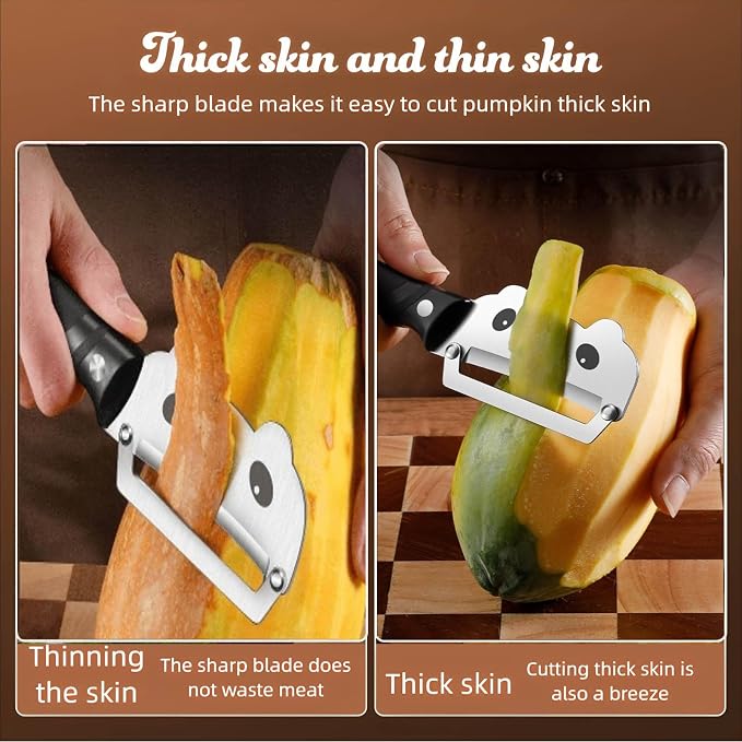Vegetable Peeler Ergonomic Handle Stainless Steel for Potato Fruit | Multifunctional Kitchen Tool,Thickened Sharp Stainless Blade,Zero Flex Zero Snag,for Cucumber Carrot Pumpkin Sugarcane(Black)