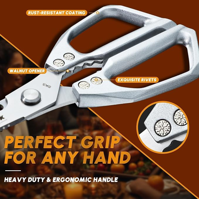 Huusk Kitchen Scissors and Vegetable Peelers Set, Gifts for Women | Multifunction Japanese Stainless Steel Kitchen Shears & Potato Peeler, Ergonomic Non-Slip Handle Design, Easy to Clean