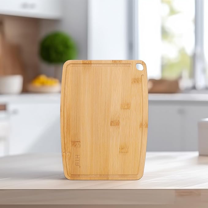 HTB Bamboo Cutting Board for Kitchen Wooden Chopping Board, Mini 1PCS | Lightweight, Solid, Small, Bamboo, Sandwich Boards, Serving Boards, Breakfast, Machine wash
