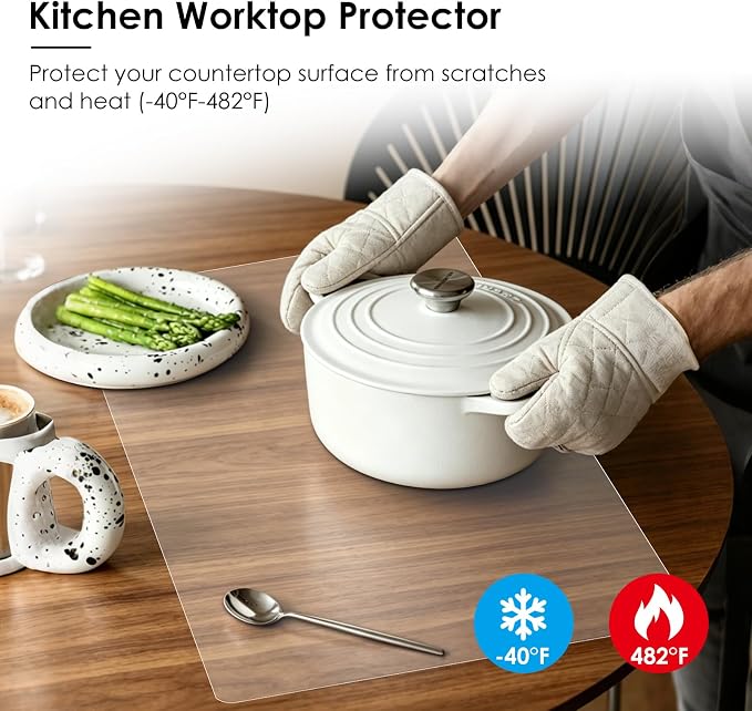 Large Silicone Heat Resistant Mat for Air Fryer 19.6"x27.5", Silicone Mats for Kitchen Counter, Nonslip Silicone Placemat for Countertop Protector, Nonstick Waterproof Craft Mat, KitchenRakuTable Mat