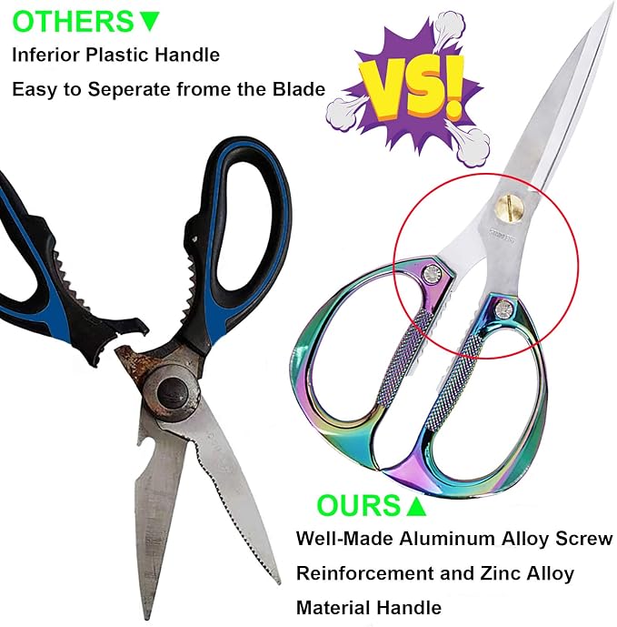 Kitchen Scissors,All Purpose Heavy Duty Kitchen Shears 7.5 Inch | Ultra Sharp Stainless Steel for Cutting Meat Vegetables Herbs BBQ, Office Fabric Craft Use