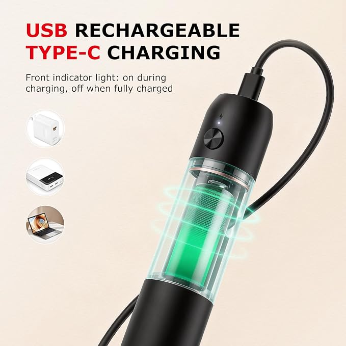 Bonsenkitchen Rechargeable Milk Frother Handheld, Charging USB-C | Electric Foam Maker with Stainless Steel Whisk, Portable Hand Wand Drink Mixer for Coffee Matcha Lattes Cappuccino