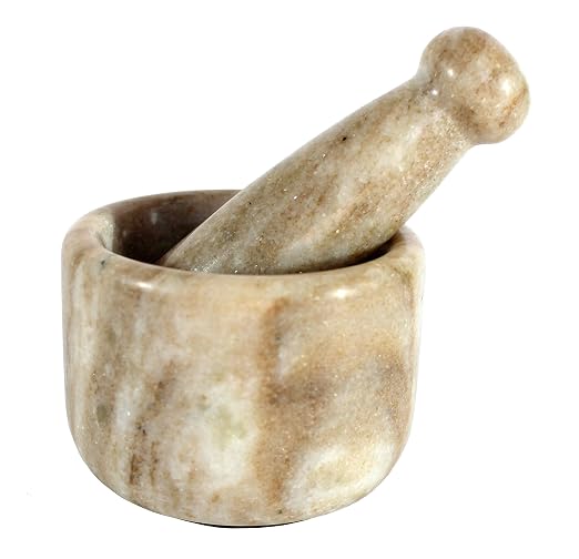 KLEO 2.5” Natural Stone Mortar and Pestle Set – Heavy Duty Spice & Herb Grinder, Guacamole Masher,Non-Porous, Odor Resistant – Garlic Crusher, Seed Grinder, Kitchen Tools
