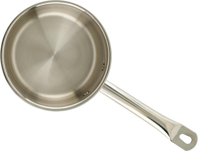 Winco 2 qt Stainless Steel Sauce Pan with Lid and Cover | Even heat distribution, Secure riveted handle, Great for Cooking, Food Preparation and Restaurant Kitchens