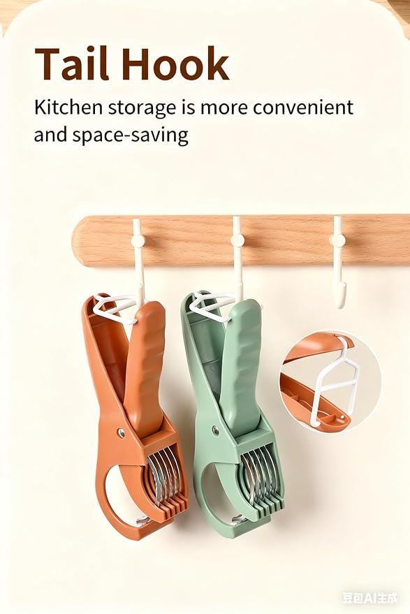 Herb Scissors, 5 Stainless Steel Blades Kitchen Salad Chopper, Dishwasher Safe Multi Veggie Fruit Cutter for Basil Chives