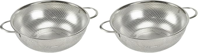 Chef Craft Select Microperforated Colander, 2.5 quart, Stainless Steel (Pack of 2)