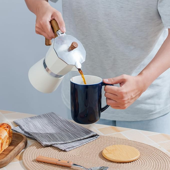 CEEFU 16oz Porcelain Tea Mug with Infuser, Lid and Coaster | Teaware with Filter, Loose Leaf Tea Cup Steeper Maker, Tea/Coffee/Milk/Women/Office/Home/Gift, Navy Blue