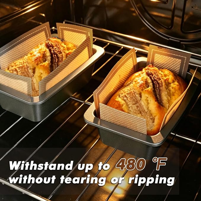 Webake Non-Stick Silicone Loaf Pan Liner for 6x3 Small Banana Bread Pan, 4 Pack Reusable Bread Loaf Pan Liners, Dishwasher Safe