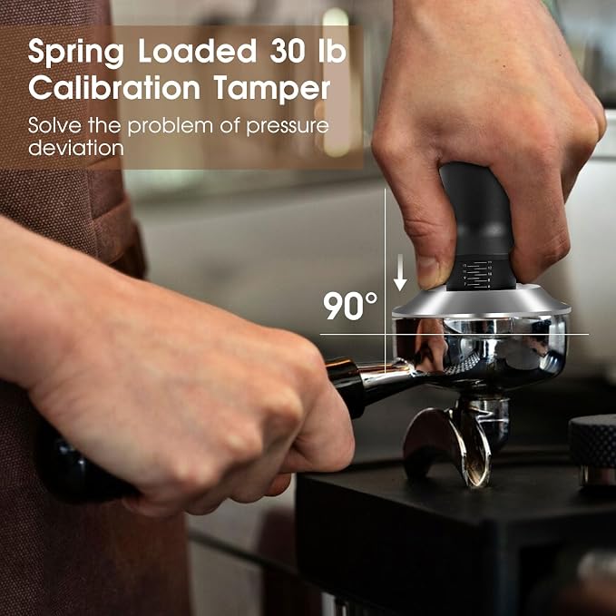 Reoszeank 58mm Espresso Accessories Kit, Distributor, Tamper, Dosing Funnel | Spring Loaded Calibrated Tamper, Espresso Distribution Tool and Leveler, fits 58 mm Espresso Machine and Portafilter