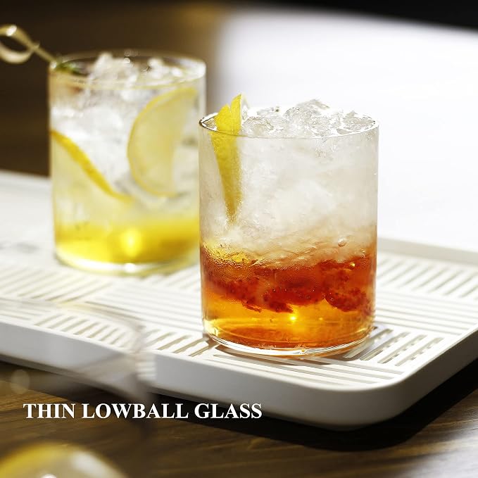 LUXU Drinking Glasses,2pc Thin Highball Glass 15 oz,2 pc Tall Glass19 oz | Lead-Free Glassware,Clear Everyday Drinkware,Water Glasses,Mojito Glass Cups,Bar Glassware,and Mixed Drink Cocktail Glass Set
