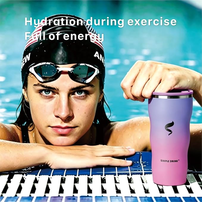30 oz Insulated Tumbler with Straw and Lid, Lavender Ombre | 18/8 stainless steel, double-wall vacuum insulation, BPA-free materials, reusable straw, for everyday hot and cold drinks.