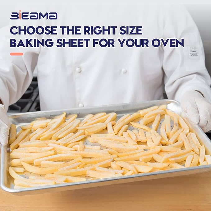 BIEAMA 6 Pack Perforated Half Size 18" x 13" Baking Sheet Pan | Aluminum Commercial Bakery Equipment Cookie Sheets, NSF Approved Baking Tray