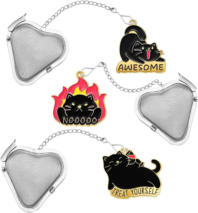 3 Pcs Fun Cat Tea Strainer, Tea Strainers & Filters | 304 Stainless Steel Tea Strainers, Loose Tea Strainer Is Tea Accessories For Tea Lovers