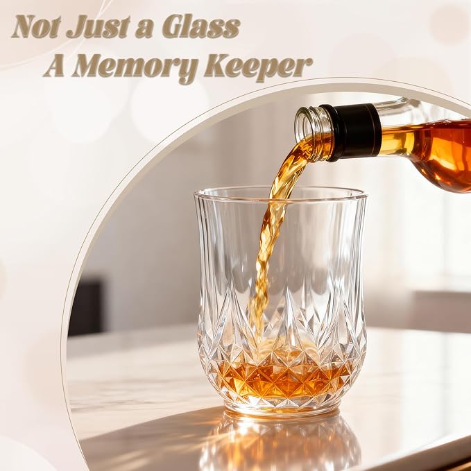 24 Pack Plastic Stemless Wine Glasses, 12oz Unbreakable Wine Cups | Reusable Fancy Vintage Drinking Glass Bulk for Cocktail, Whiskey, Juice, Elegant Decor for Wedding, Party & Holiday Events