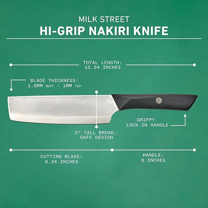 Milk Street 6.75-inch Nakiri Knife by Christopher Kimball, 1.4116 German Steel Nakiri Chef Knife, Ideal for Home Kitchen, Renowned Milk Street Nakiri Knives