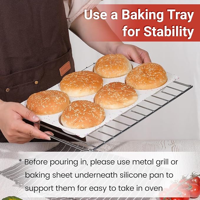 CAKETIME 4 Inch Muffin Top Pan, Silicone Egg Molds for Breakfast Sandwiches Jumbo Round Baking Pan for Oven English muffins, Whoopie Pies, Corn Bread, Egg bites, Tarts 2 Pack Confetti