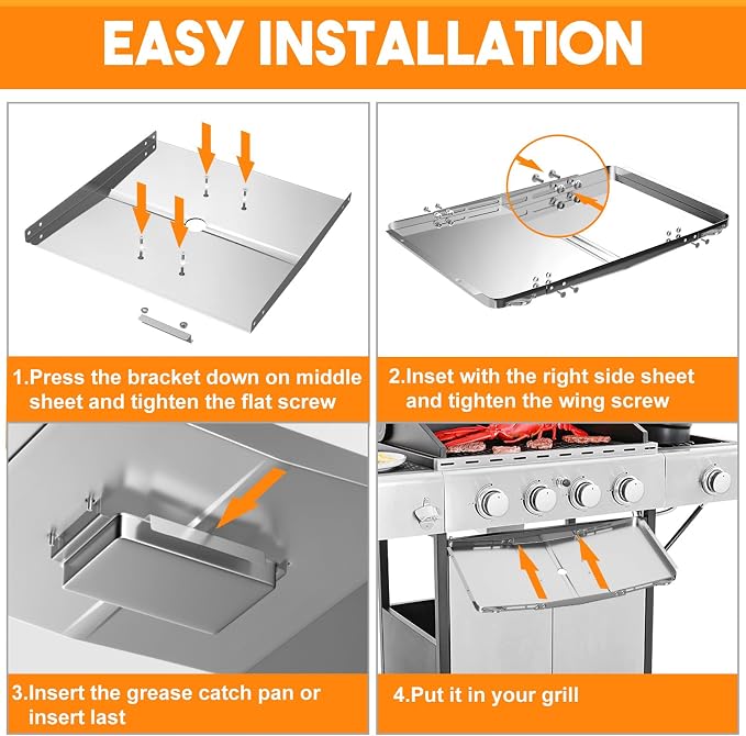Grease Tray with Catch Pan, Dyna Glo Grill Replacement Parts, Universal Drip Pan (25-34 inch) for 4/5/6 Burner Gas Models from Dyna Glo, Nexgrill, Expert Grill, Kenmore, BHG and More(XL)