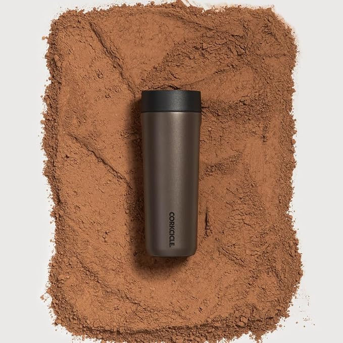 Corkcicle Commuter Cup - Insulated Travel Coffee Mug & Tumbler, Triple Insulated for Hot & Cold Drinks, Spill Proof, Cupholder & Bike Cage Friendly, BPA-Free - 17oz - Cacao