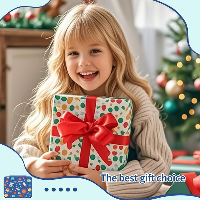 Bento Lunch Box for Kids, Leak-Proof 5-Compartment Cute Lunchbox for Boys Girls, Drop-Proof, Food Container Microwave & Dishwasher Safe, Back to School Supplies for Ages 3 to 7, Blue/Astronaut