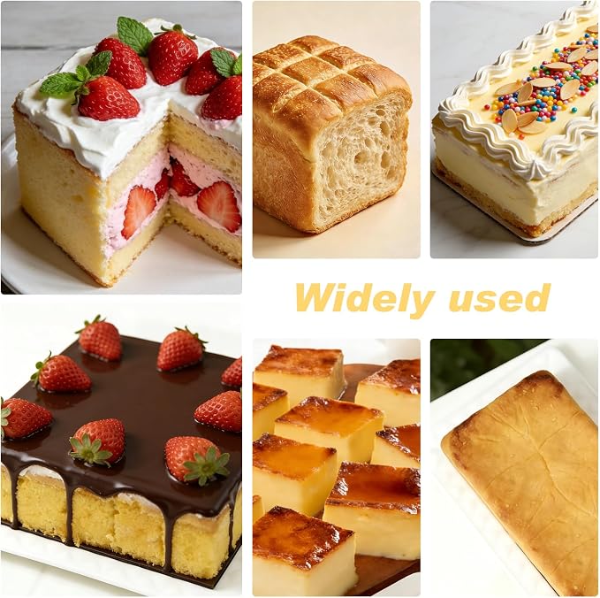 2PCS Rectangle Springform Pan for Baking, 14 x 9 Inch Non-Stick Carbon Steel Cheesecake Pan with Removable Bottom, Large Rectangular Cake Pan for Tiramisu, Lasagna and Party Cakes