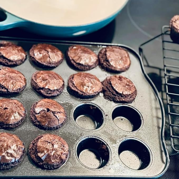 Cupcake Pan Nonstick 2 Pack (Grey, Mini 24 cup)
