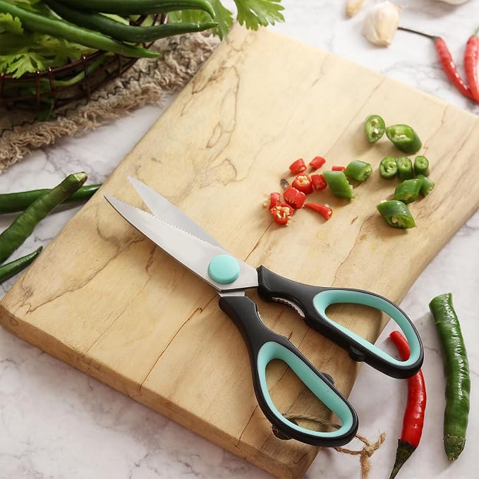 Mr. Pen- All Purpose Kitchen Shears with Protective Sheath, 8 Inch | Dishwasher Safe, Stainless Steel Food Scissors with Micro-Serrated Blades, Soft Grip Comfort Handle