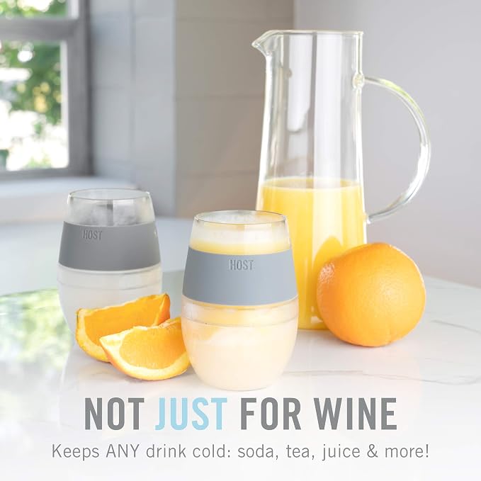 Host Cooling Cup, Set of 1 Double Wall Insulated Freezable Drink Chilling Tumbler with Freezing Gel, Glasses for Red and White Wine, 8.5 oz, Mint (6378)