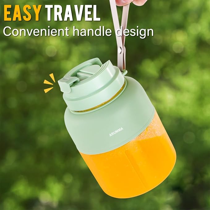 Portable Juice Cup Blender for Smoothies Shakes Fruit Crush Baby Food Maker 43oz 1300ML USB Charging Cordless Food Grade Blades Electric Smoothie Blender for Small Ice Kitchen Outdoor