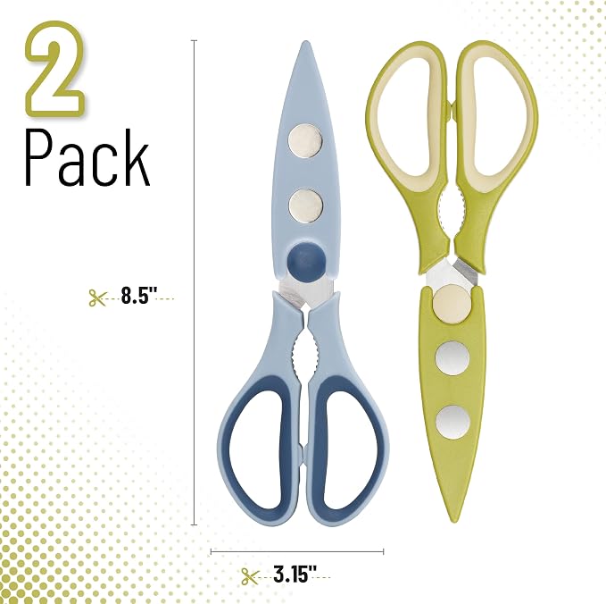 Mr. Pen- All Purpose Kitchen Shears with Protective Sheath, 2 pcs, 8 Inch | Dishwasher Safe, Stainless Steel Food Scissors with Micro-Serrated Blades, Soft Grip, Durable Utility Kitchen Shears