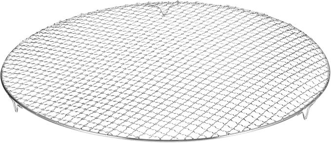 HARFINGTON Round Cooking Rack 19-inch Stainless Steel Cross Wire Barbecue Grill Net with 20mm Legs for Cooking Baking Steaming BBQ