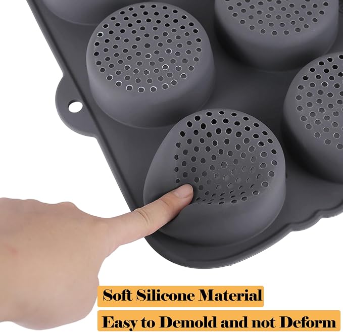 12-cavity Silicone Hamburger Bun Pan, Nonstick Loaf Pan & Heat Resistant Burger Bun Pans for Baking, Bread Pans for Homemade Bread, Bread pans for baking, Easy to Use Burger Pan