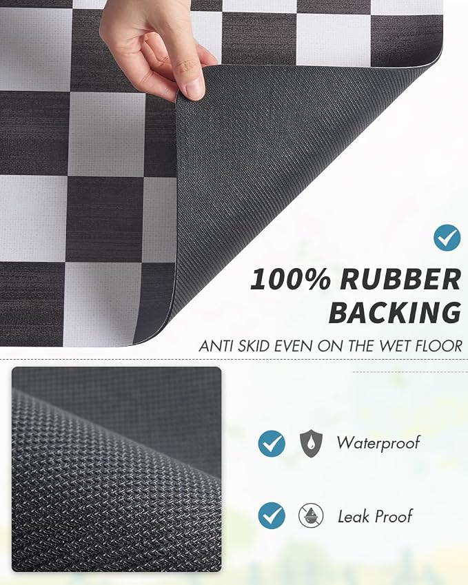 AMOAMI Dish Drying Mat for Kitchen Counter-Coffee Mat Bar Accessories, Hide Stain, Rubber Backed, Absorbent, Fit Under Coffee Maker, Espresso Machine, Pot, Dish Rack,(16X24,Buffalo Black)