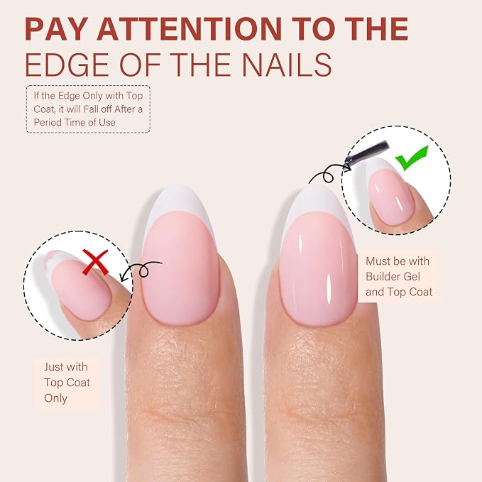 AILLSA French Tip Nails Press On Nails 5 Colors For Nail Art DIY Extension | French Tip Press On Nails Short Almon No Need to File 3 in 1 Acrylic False Nails Gifts For Women 15 Sizes 150 Pcs