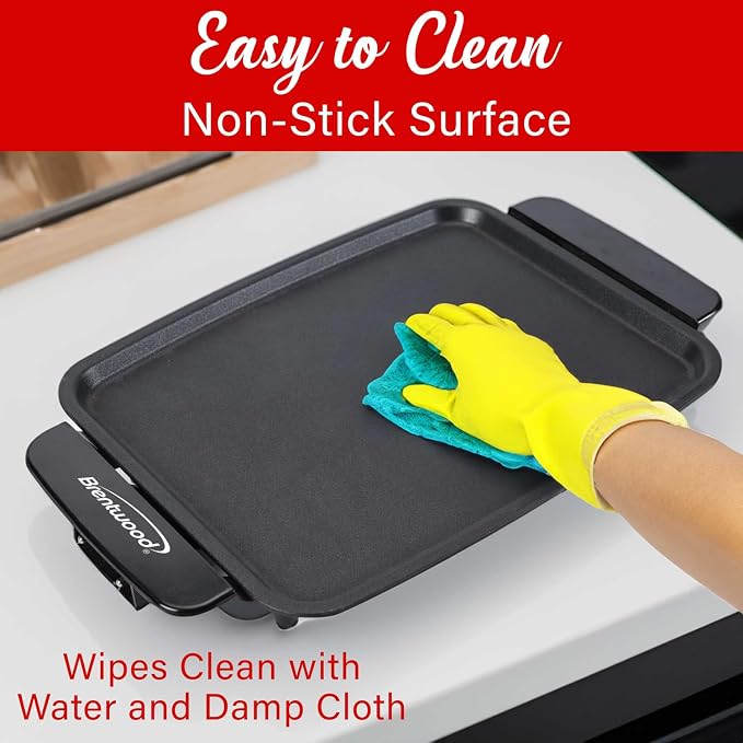 Brentwood 12" x 10" 1,200-Watt Electric Griddle with Ceramic Non-Stick Coating