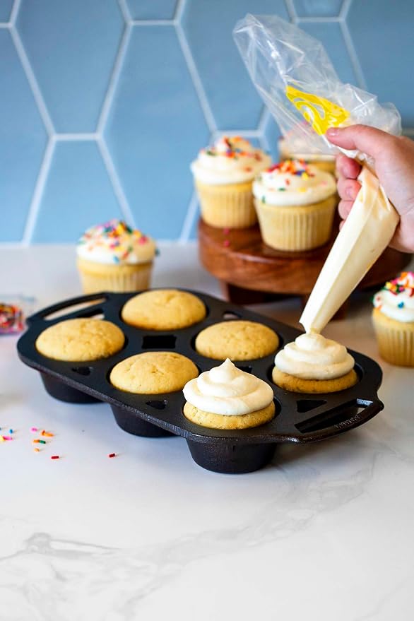 Lodge Cast Iron Muffin Pan 12.69" (Pack of 3)
