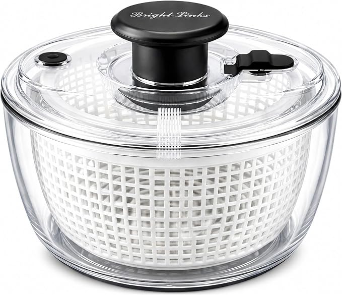 Good Grips Salad Spinner 3.6L – Large Lettuce Spinner & Salad Cleaner with Bowl & Lid, Fruit Washer, Vegetable Cleaner, Strainer Bowl, Fast Drying Multipurpose Kitchen Tool