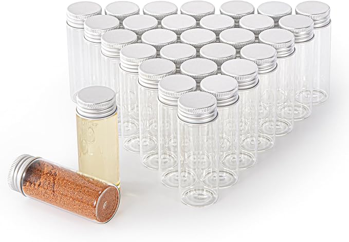 40ml Glass vials 30pcs,With aluminum screw cap30pcs Clear Glass Bottles