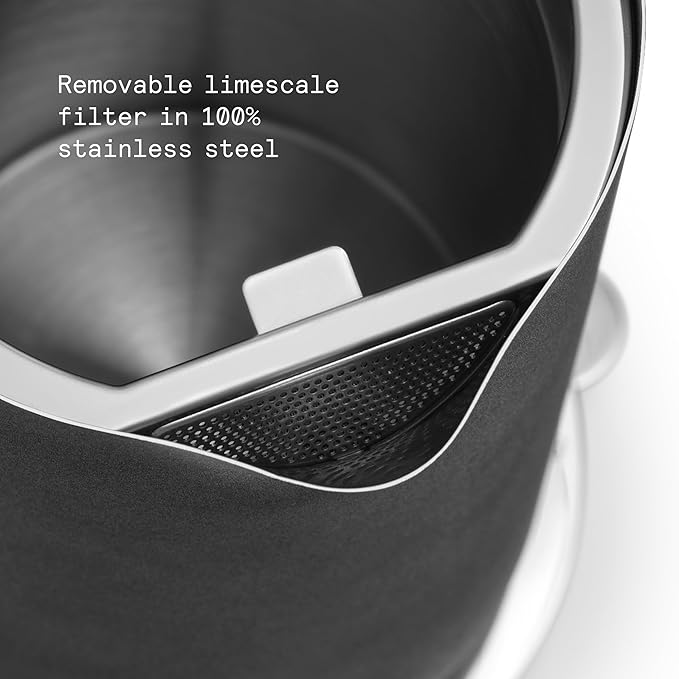 Aarke Kettle - Electric Stainless Steel Tea Kettle 1.2L (40oz), Matte Black | Temperature Control, Non-Drip Spout, Double-Wall Construction, Dry Boil Protection, Heat-Safe Handle, LED Cool-Down Indicator