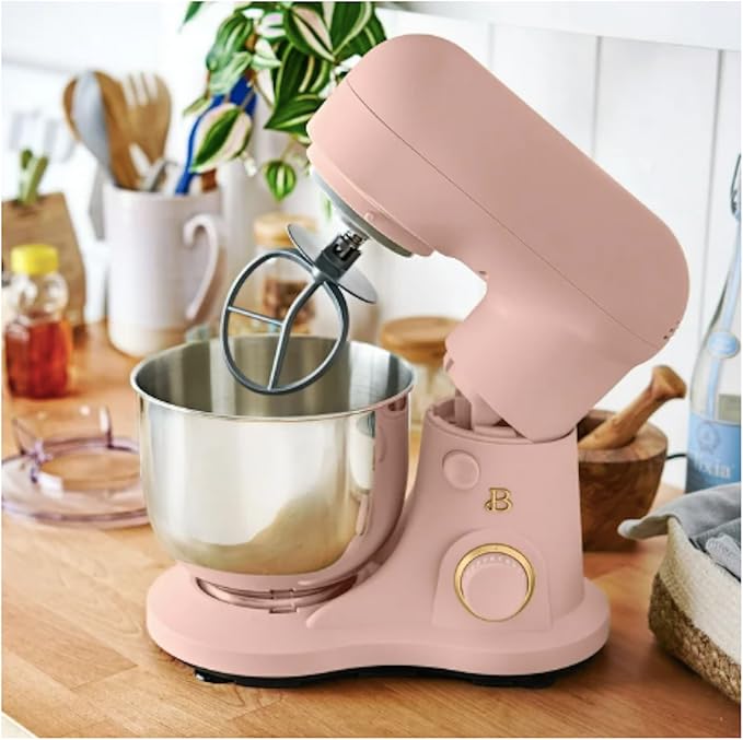 3.5 Qt Stand Mixer, with Flat Beater, Dough Hook, Whisk (Pink)