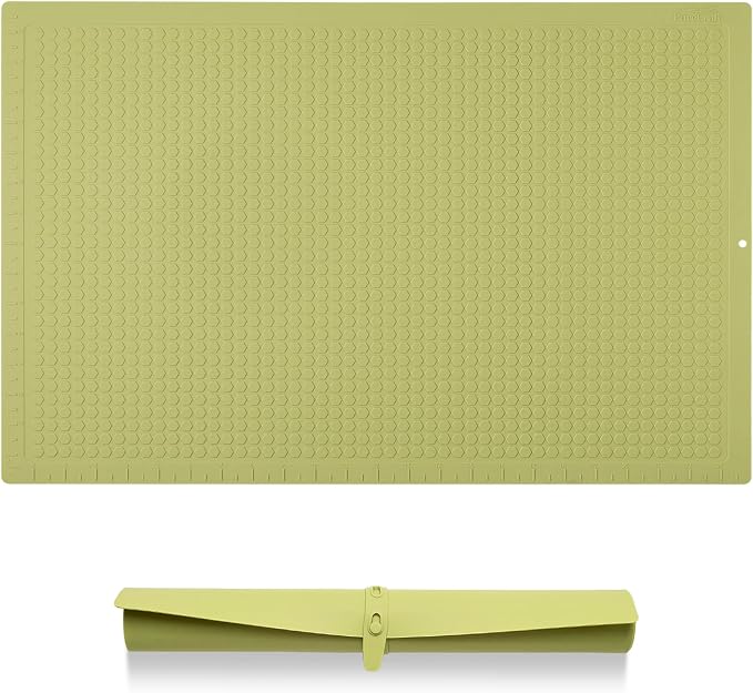 PureCraft Silicone Baking Mat, Double-Sided Non Stick Mat with Textured Airflow Surface, LFGB Certified Silicone, 17.5" x 12.5" Cookie Sheet Liner with embedded measurement markings, easy to store