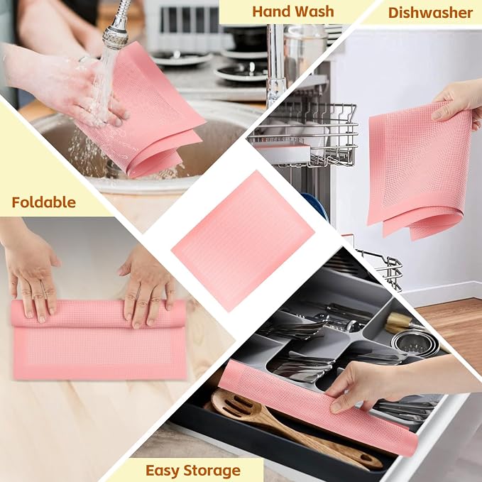 2PCS 15.7"x11.8" Perforated Baking Mats, Silicone Half Sheet Pan Pink | Hollow Out Reusable Oven Liners Heat Resistant Non-Stick Mat for Making Cookie/Bread/Pizza/Macaron/Pastry/Eclair