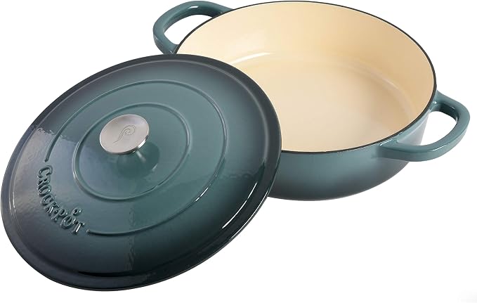 Crock-Pot Crock Pot Artisan Enameled Cast Iron Braiser W/Lid, 5 Quart, Slate Gray (Pack of 2)