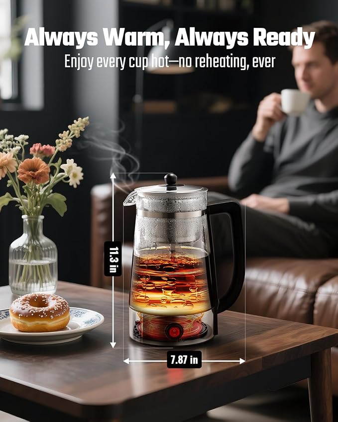 KIDISLE 10-Cup Electric Percolator Coffee Pot, Glass Percolator Coffee Maker with Borosilicate Carafe, Stainless Steel Filter Basket, 1000W