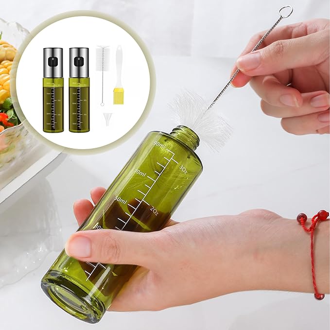 2 Pcs Oil Sprayer For Cooking,Olive Oil Sprayer | Light-Proof 100ml Food Oil Dispenser For Kitchen,For Kitchen Gadgets, Air Fryer,Salad, Frying,Bbq