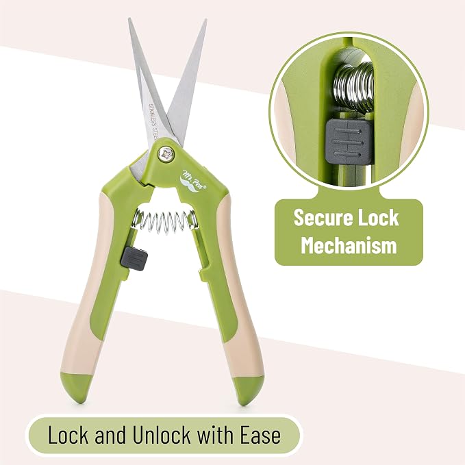 Mr. Pen- Gardening Scissors, 6.5 Inch, Green | Pruning Shears for Gardening with Straight Stainless Steel Blade, Plant Trimming Scissors, Garden shears, Garden Scissors